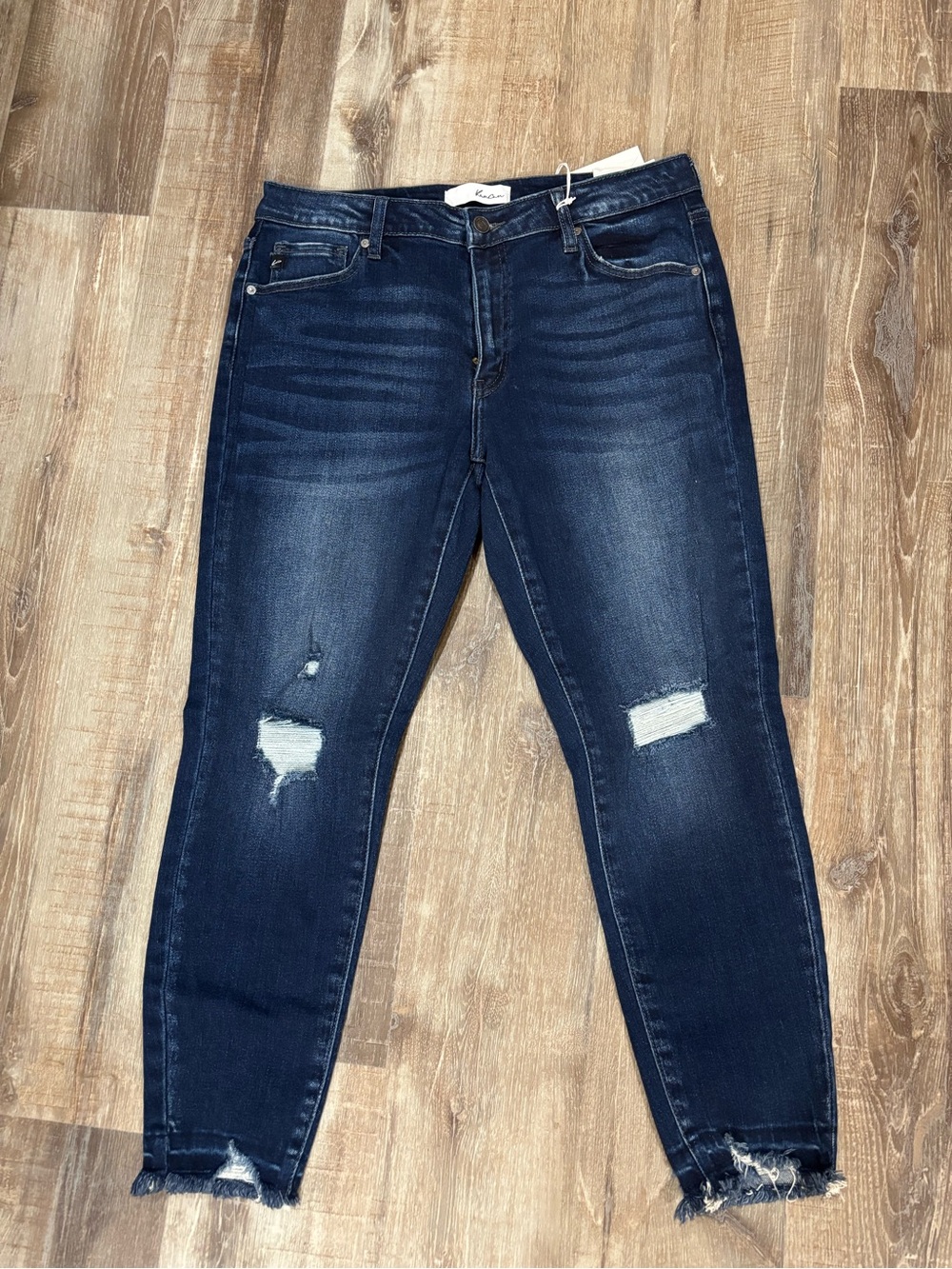 KanCan Dark Indigo Distressed Skinny Jeans